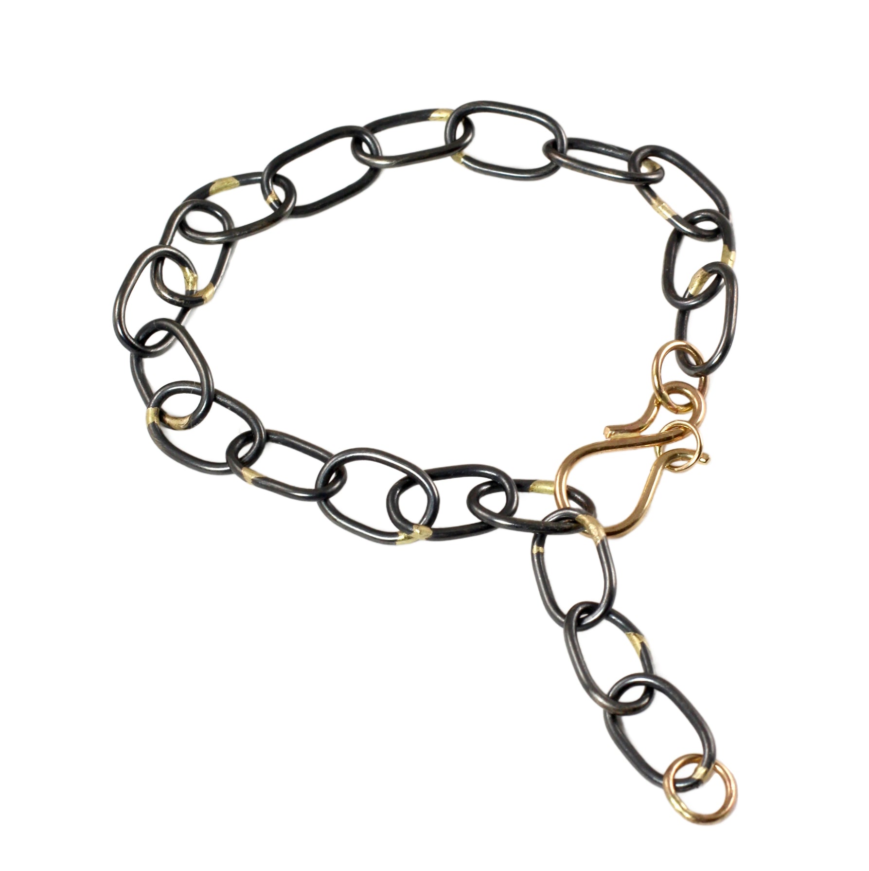 Mixed Metal Chunky Chain Bracelet with 14k - Made to Order