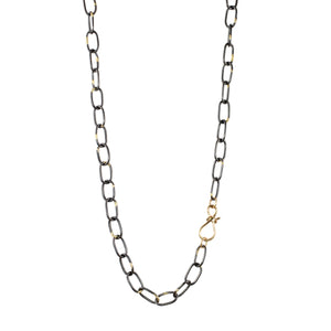 Mixed Metal Chunky Chain Necklace with 14k - Made to Order