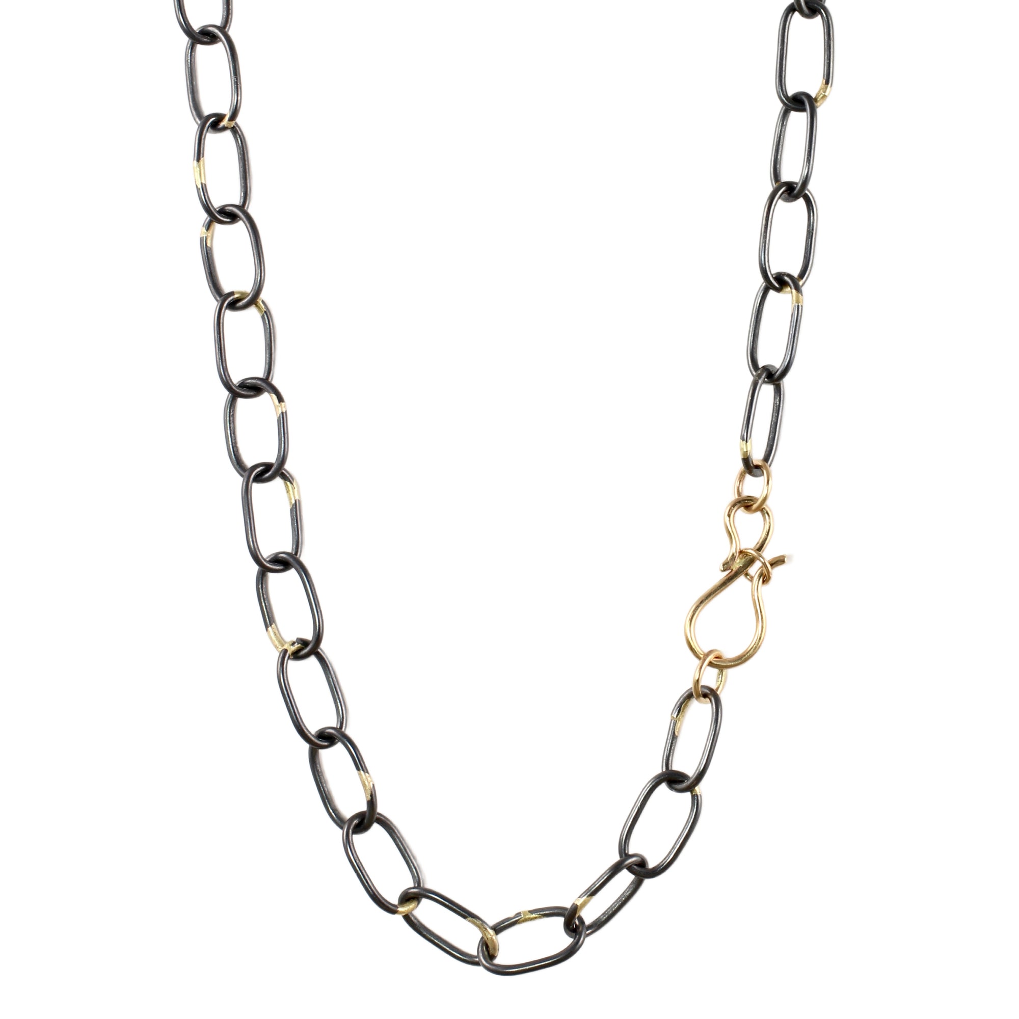Mixed Metal Chunky Chain Necklace with 14k - Made to Order