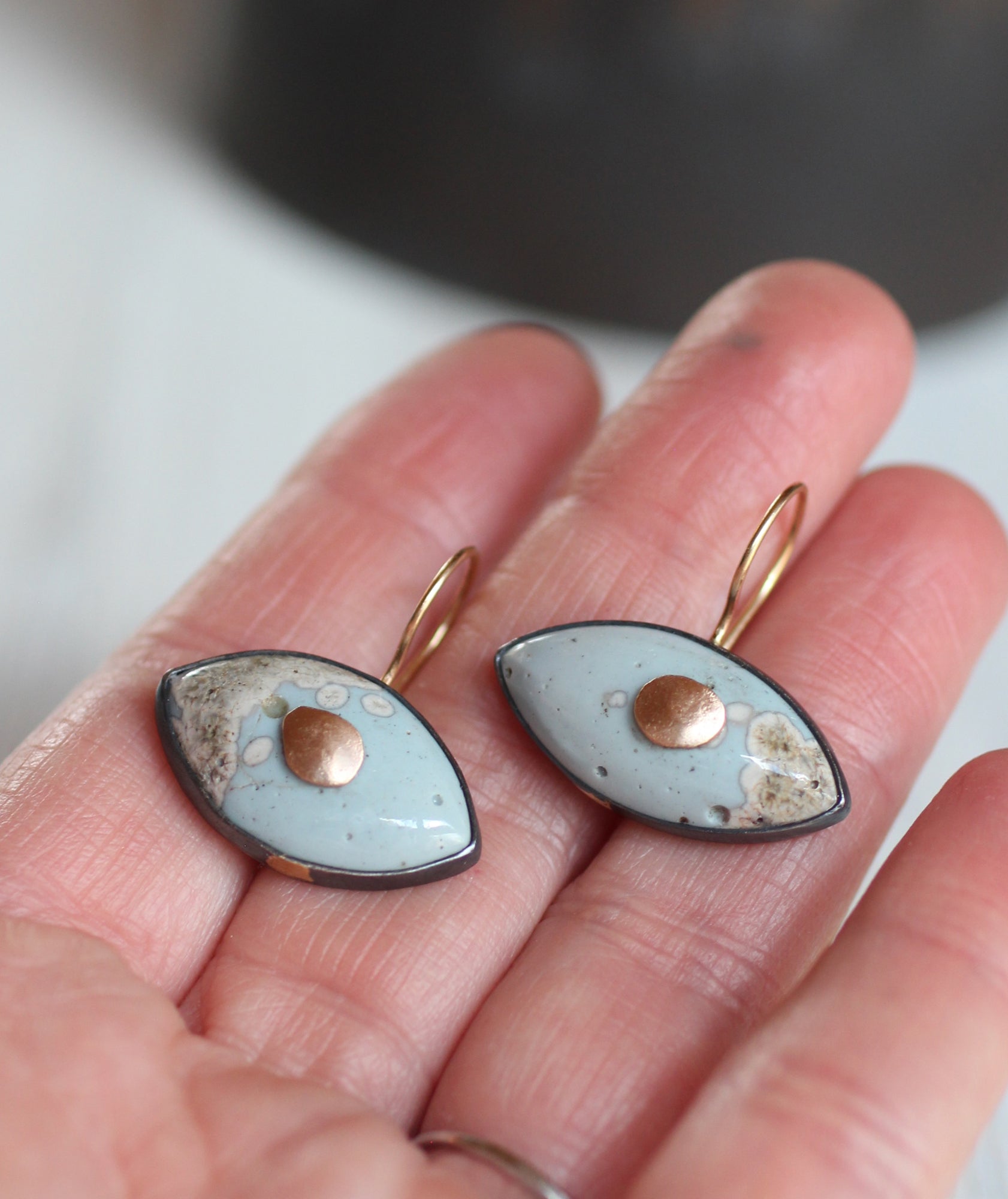Protective Eye Earrings with 14k Gold