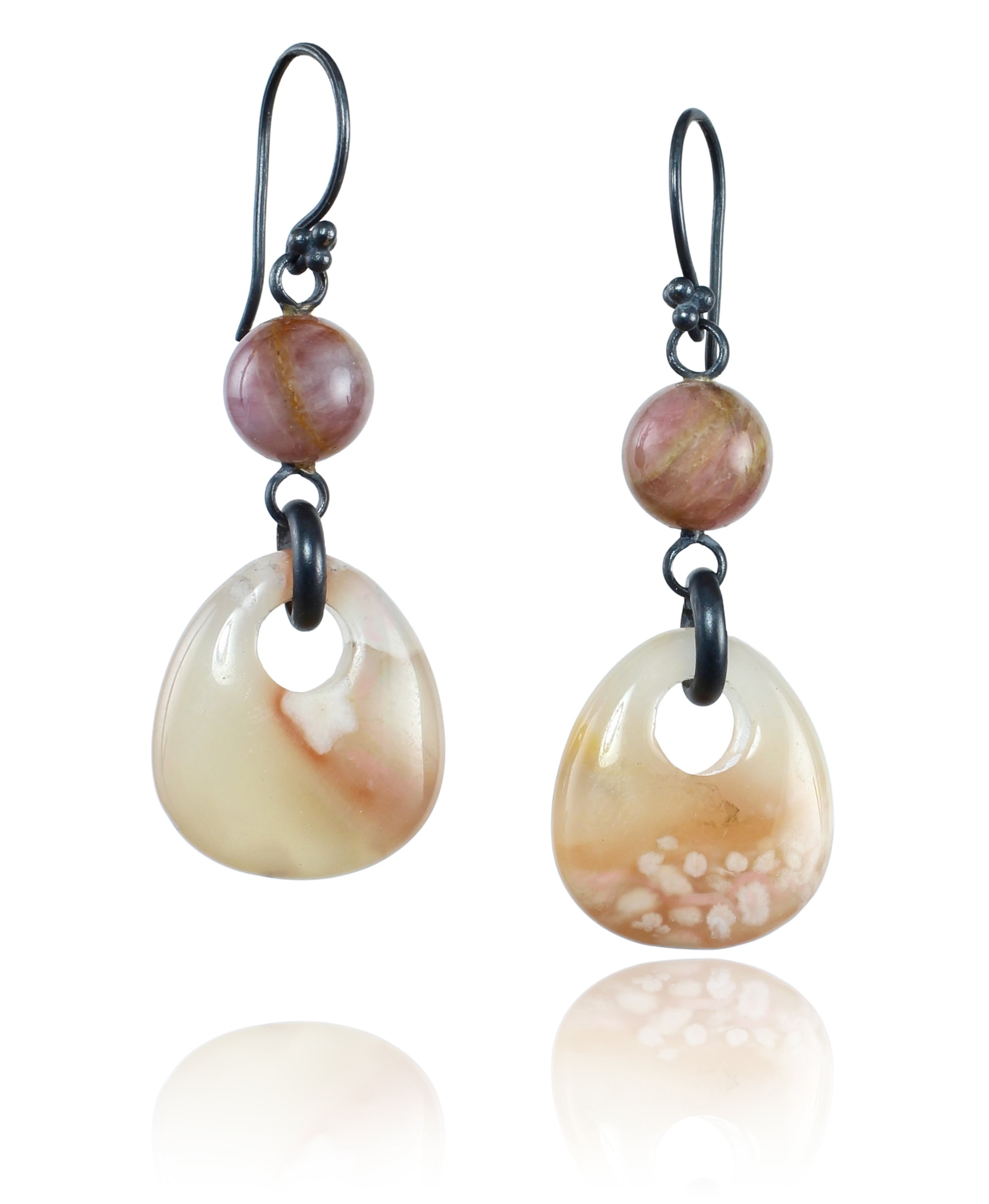 Flower Agate Earrings - Limited Edition