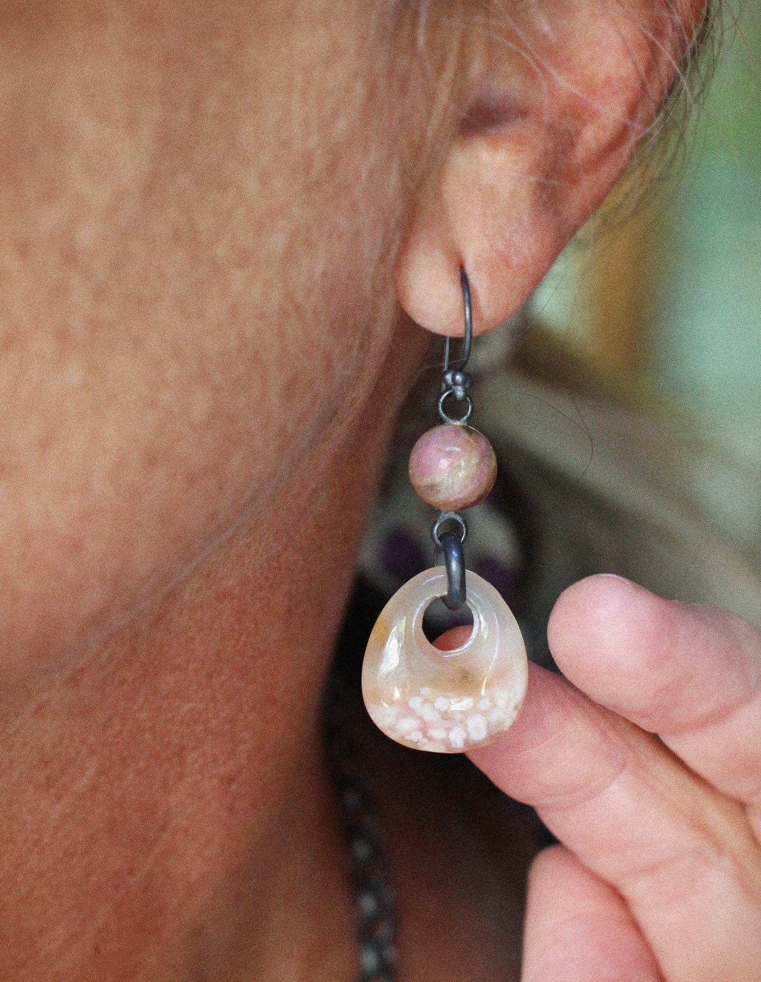 Flower Agate Earrings - Limited Edition