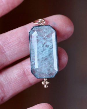 Aquamarine Statement Pendant with 14k Gold