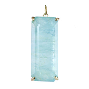 Icy Aquamarine Statement Pendant with 14k Gold