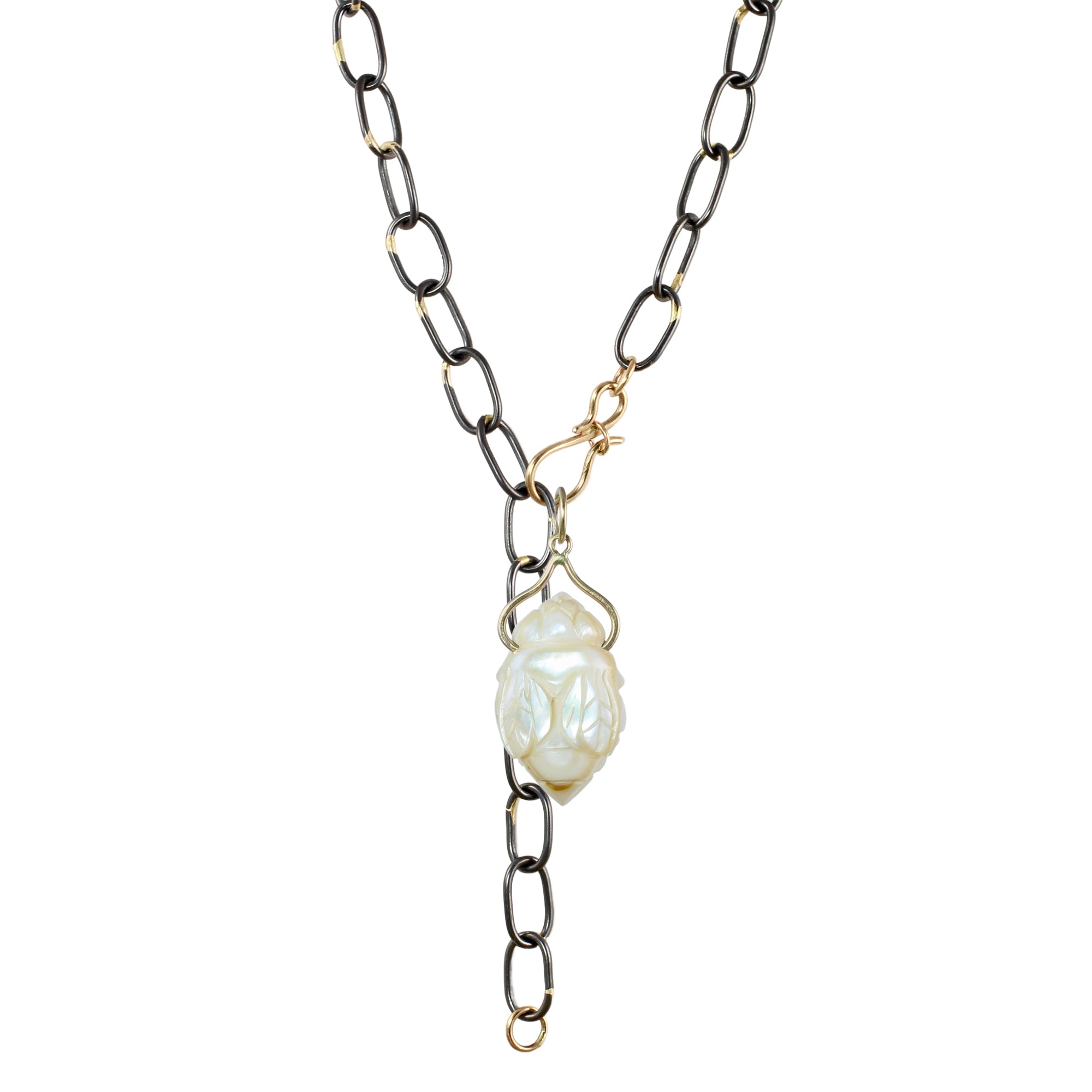 Sweet Devotion - Mother of Pearl Bee Charm in Recycled 14k Gold