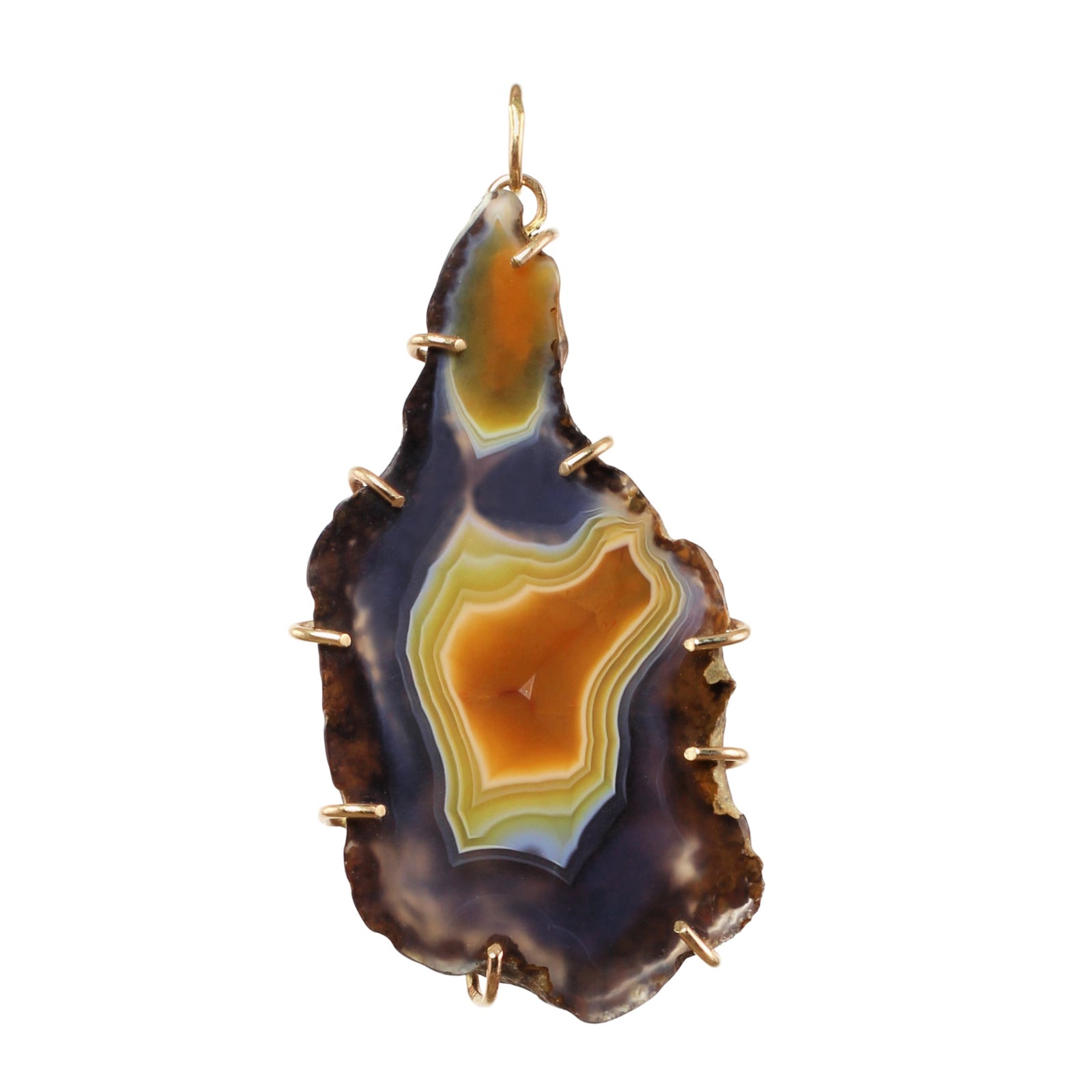 Echoes of the Earth Agate Pendant with 14k Gold