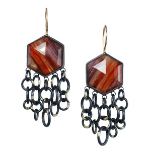 Botswana Agate Double Take Earrings with 14k Gold