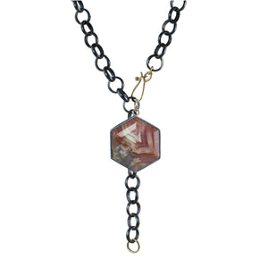 Botswana Agate Pendant with Recycled 14k Gold