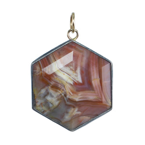 Botswana Agate Pendant with Recycled 14k Gold