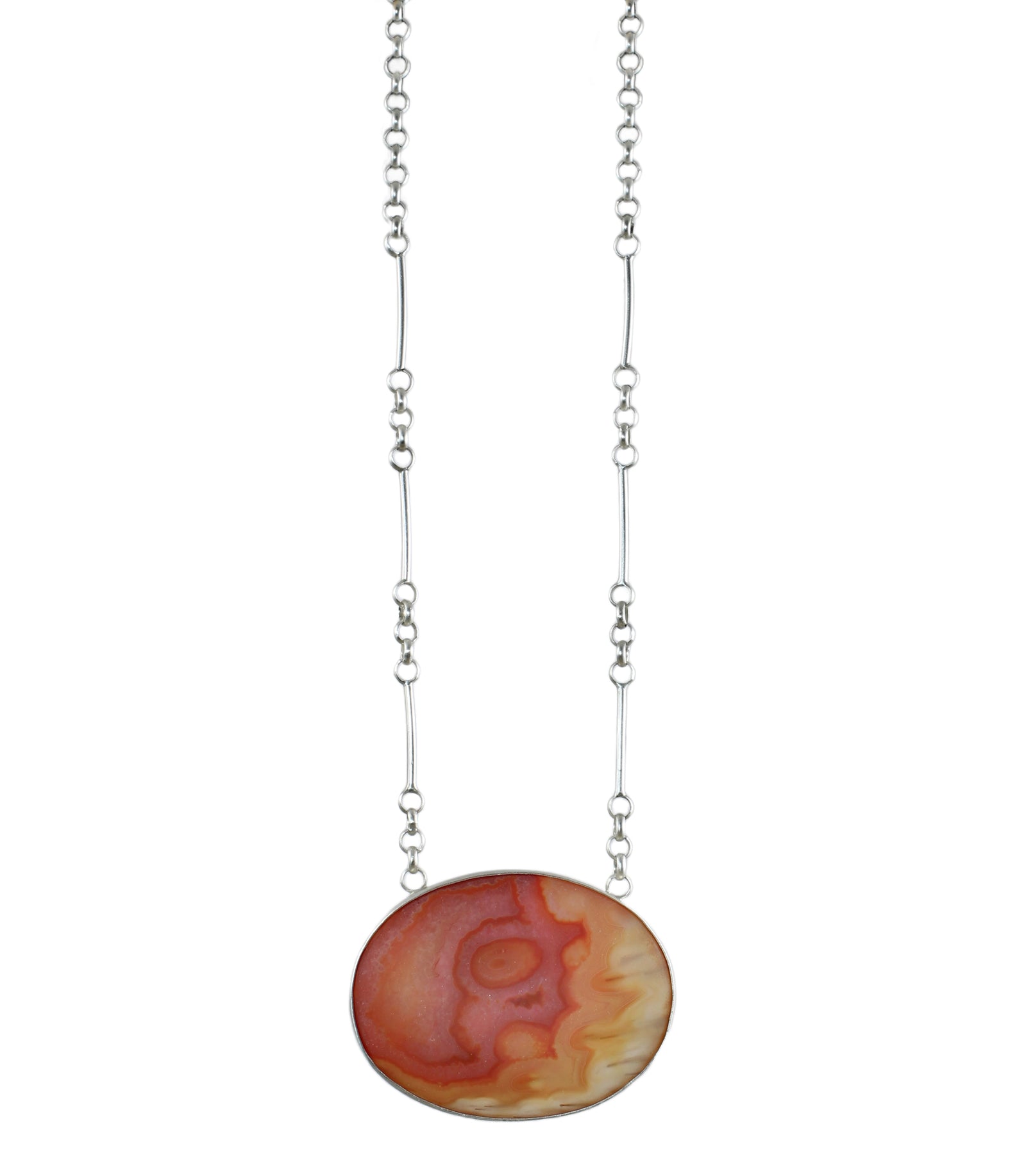 Matte Carnelian & Sterling Silver Necklace