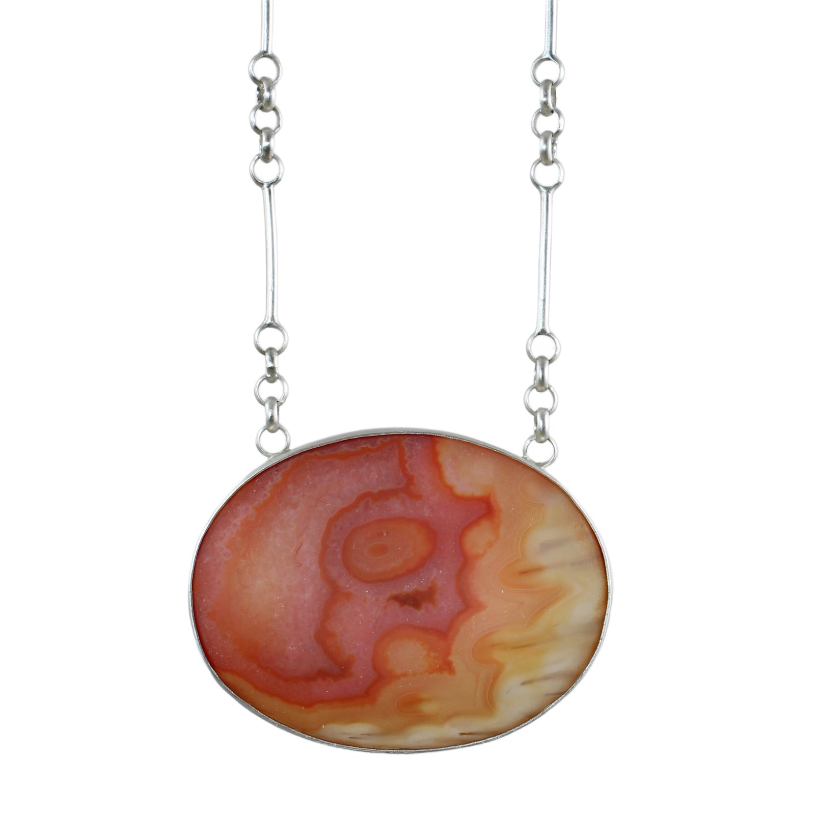 Matte Carnelian & Sterling Silver Necklace