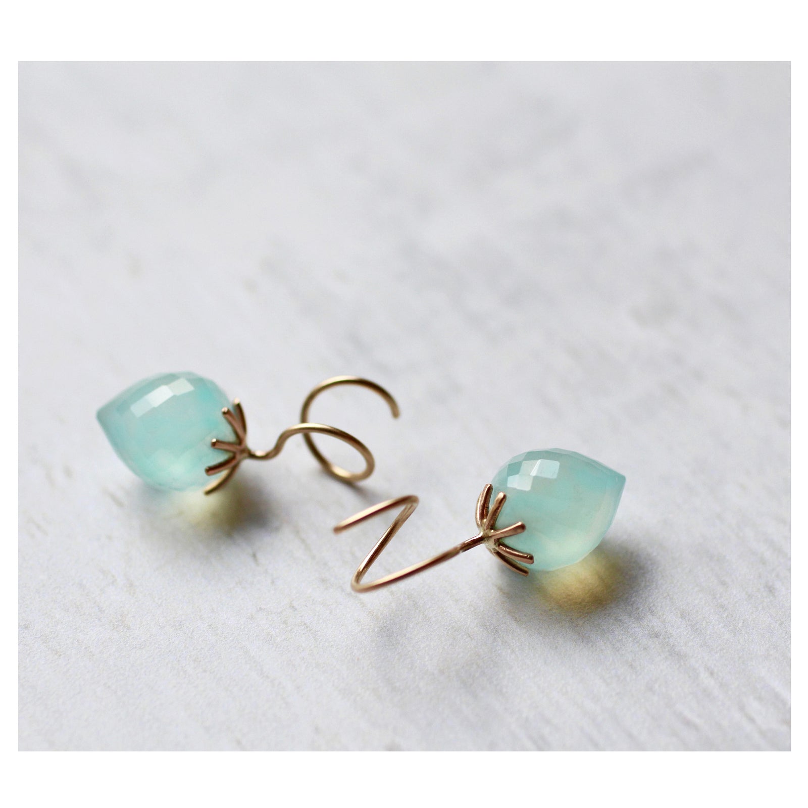 Chaledony Twisted Earrings in 14k Gold - Limited Edition