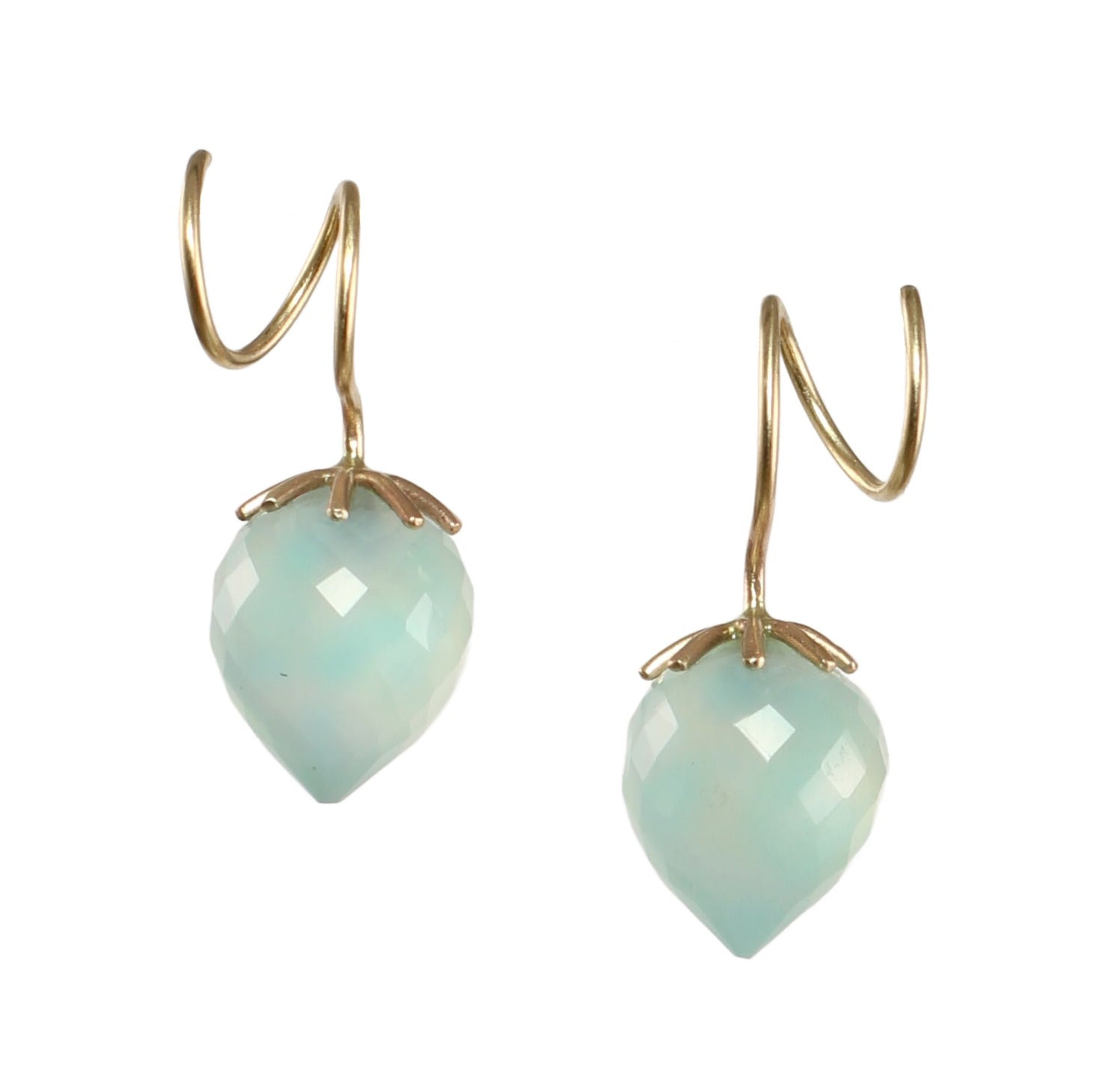 Chaledony Twisted Earrings in 14k Gold - Limited Edition