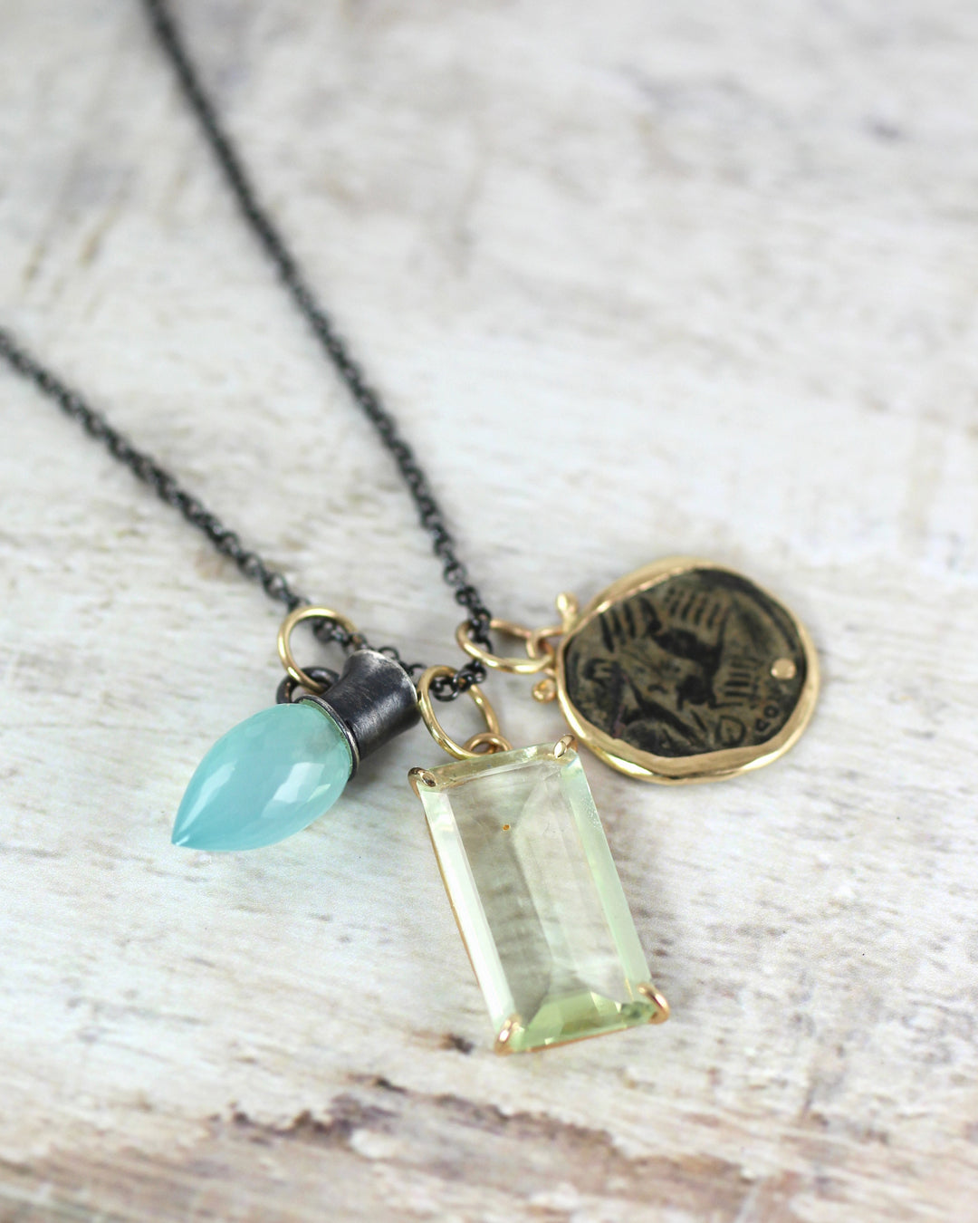 Aquamarine Renewal Talisman Pendant in 14k Gold