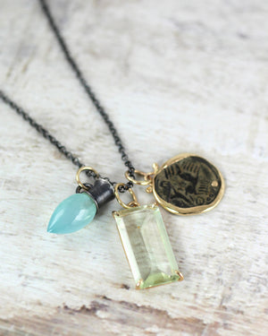 Aquamarine Renewal Talisman Pendant in 14k Gold