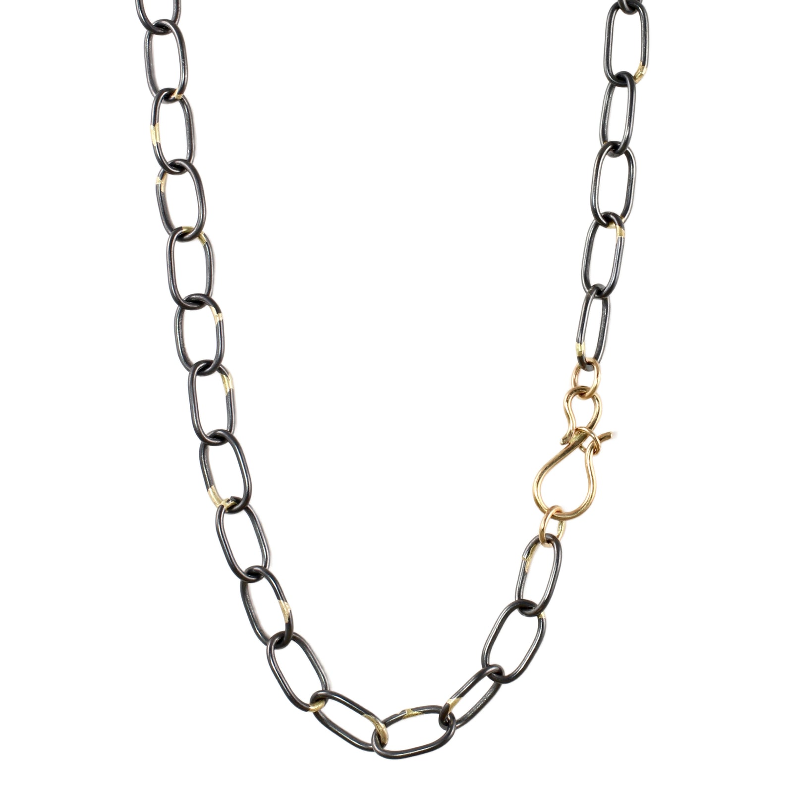 Mixed Metal Chunky Chain Necklace with 14k - Made to Order