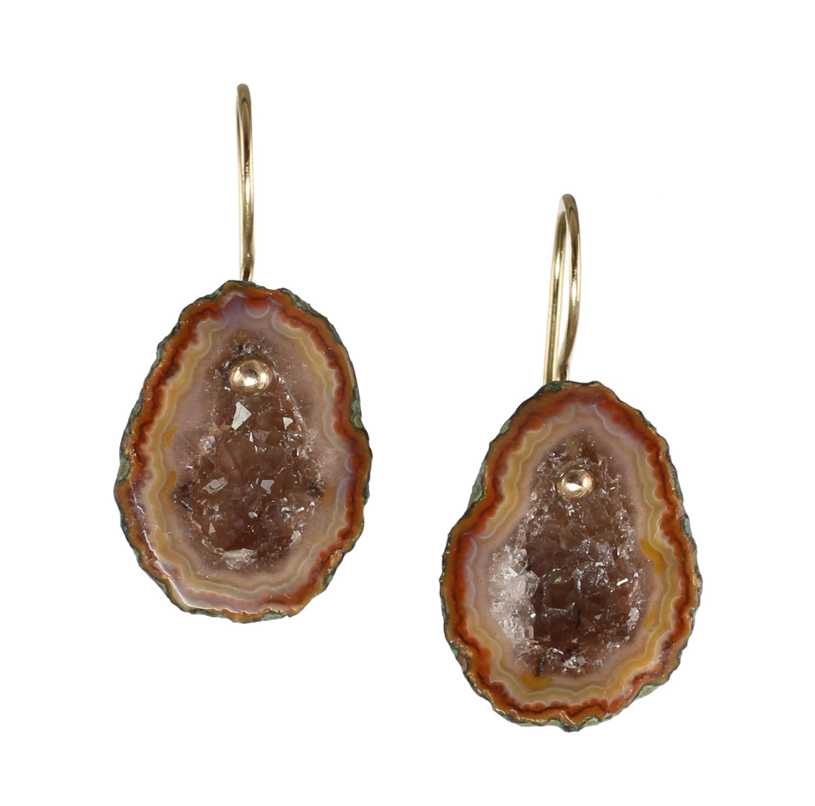 Earthy Geode Earrings in 14k Gold