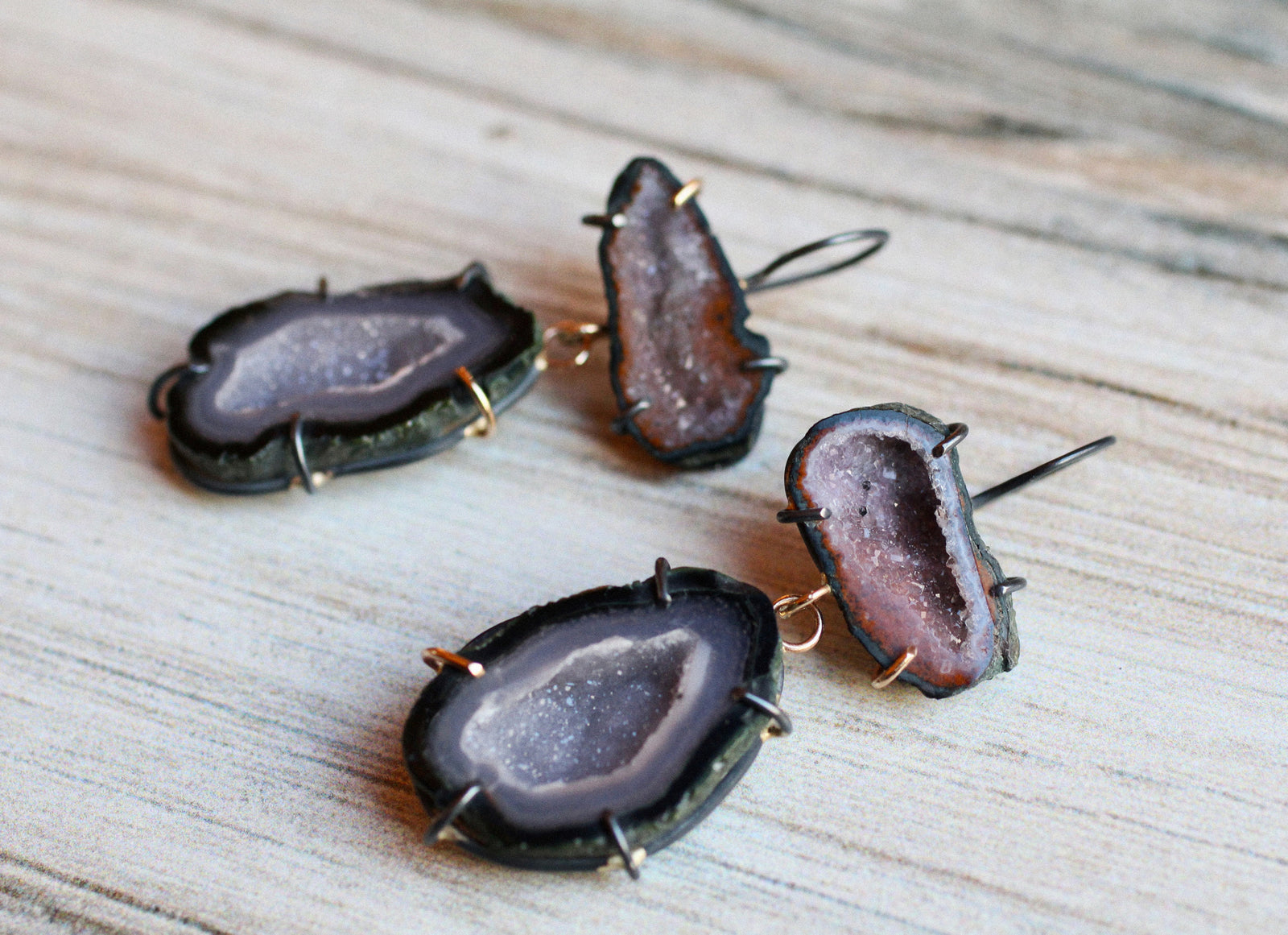 Double Geode Earrings