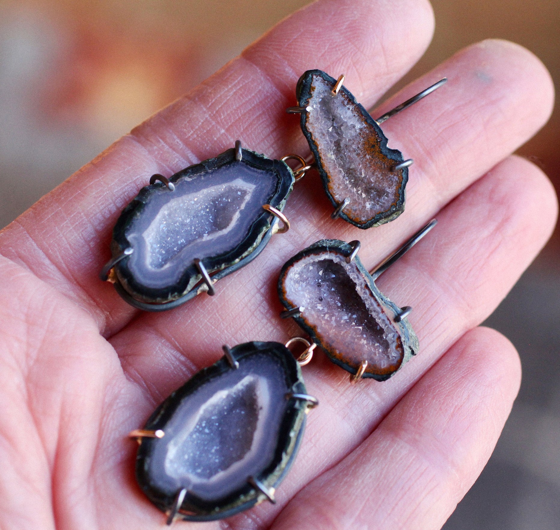 Double Geode Earrings