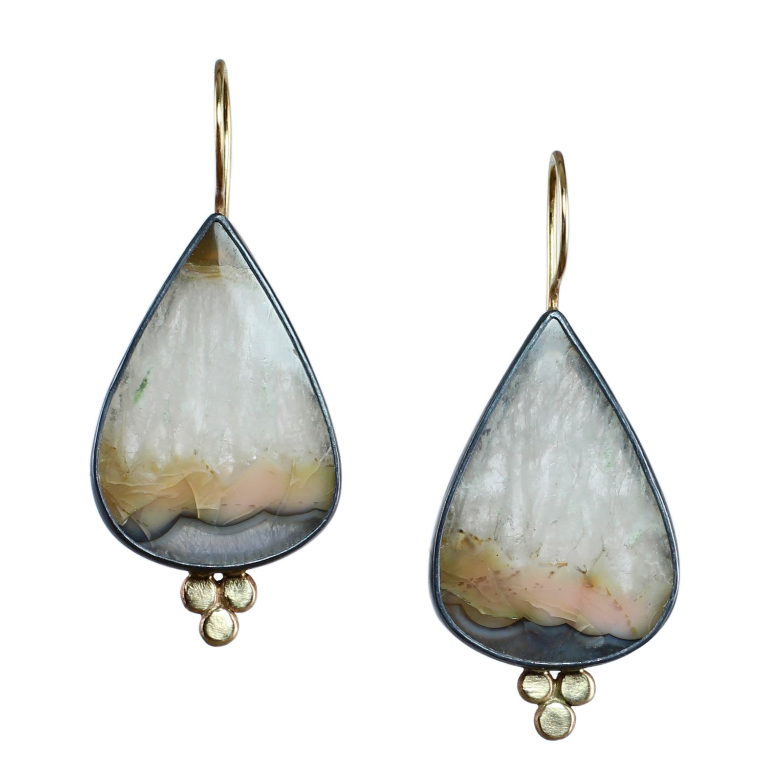 Petrichor Drops - Agate Earrings with 14k Gold