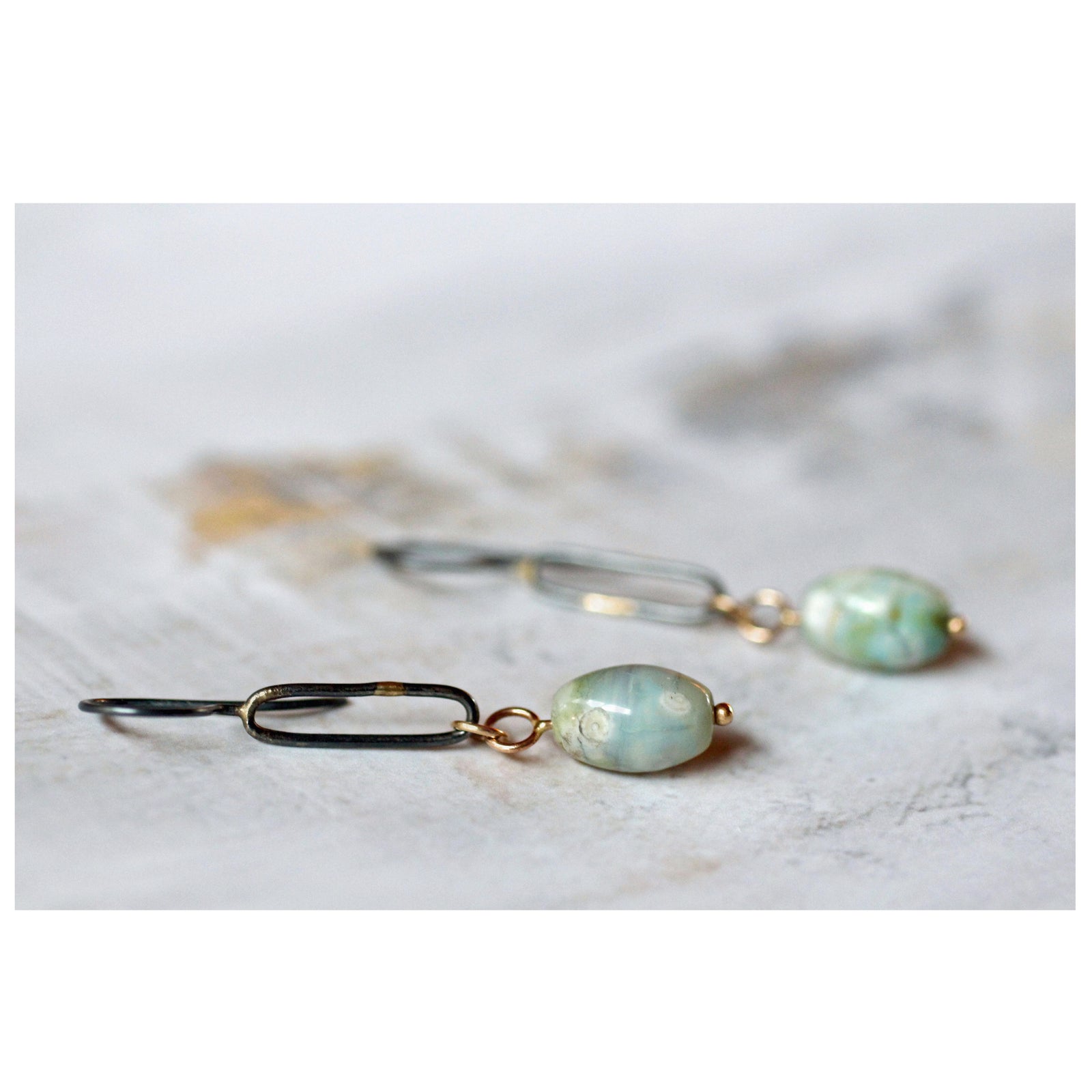 Dragon Skin Agate Dangle Earrings - Limited Edition