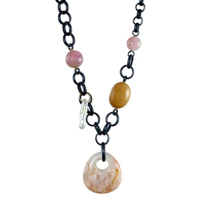 Flower Agate & Friends Necklace with 14k Gold