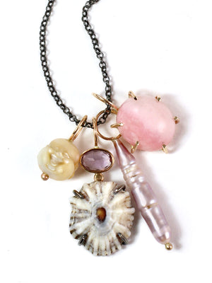 Happy Buddha Carved Pearl Charm in 14k Gold - Limited Edition