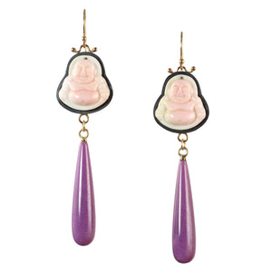 Happy Buddha Earrings with 14k Gold - Limited Edition