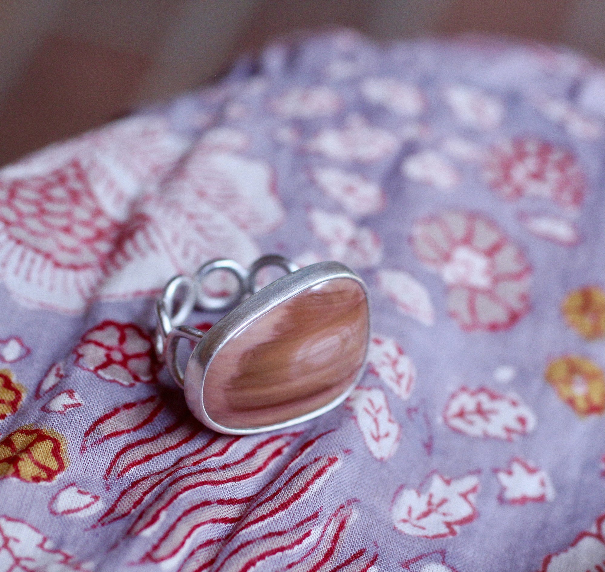 Imperial Jasper Ring with Organic Band