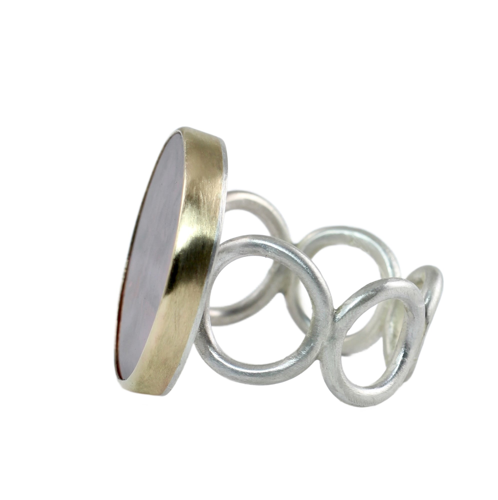 Aurora Intaglio Ring in Sterling Silver & 14k Gold