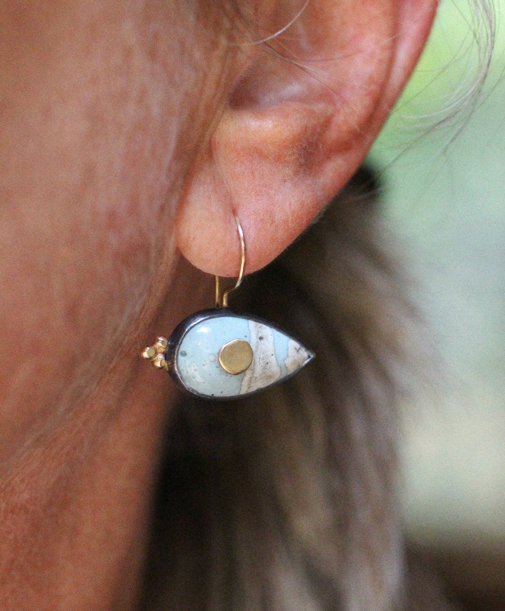Leland Blue Protective Eye Earrings with 14k Gold