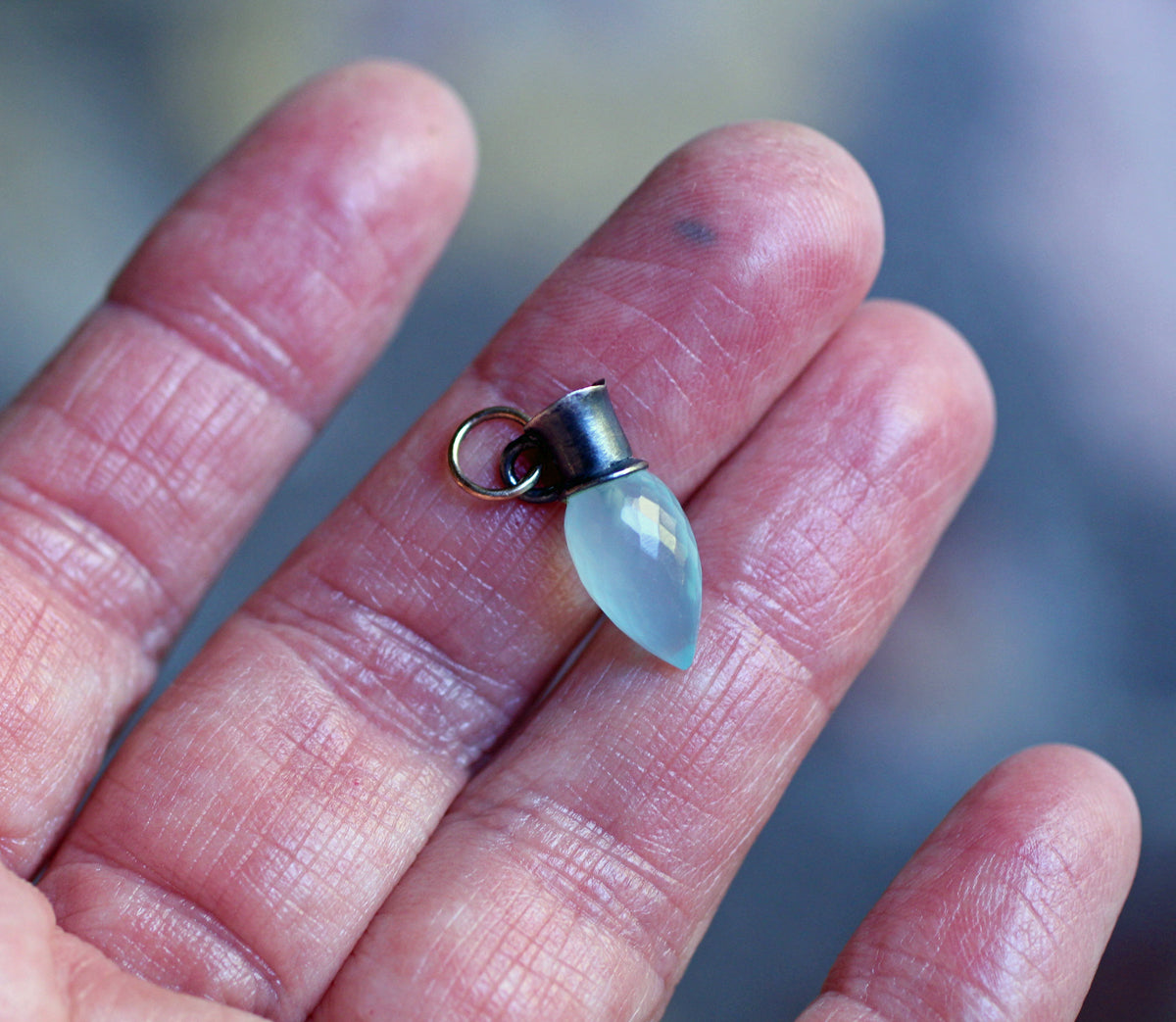 Chalcedony Oinochoe Vessel Charm with Recycled 14k Gold - Limited Edition