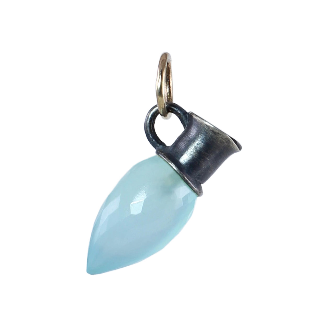 Chalcedony Oinochoe Vessel Charm with Recycled 14k Gold - Limited Edition