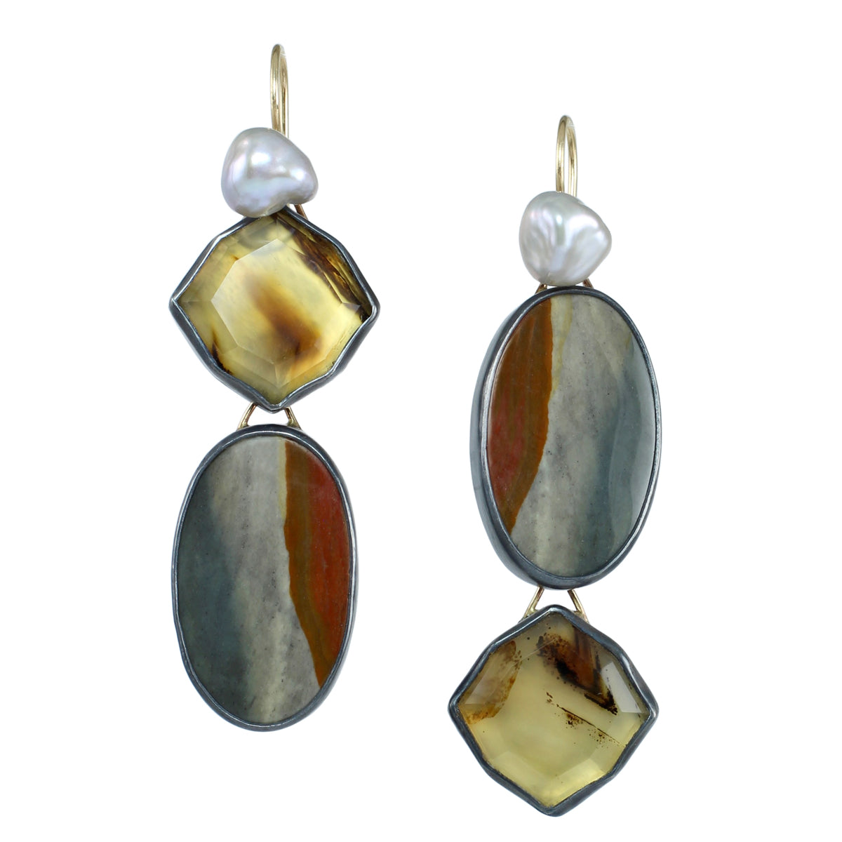 Mix & Match Gemstone Convertible Earrings with 14k Gold