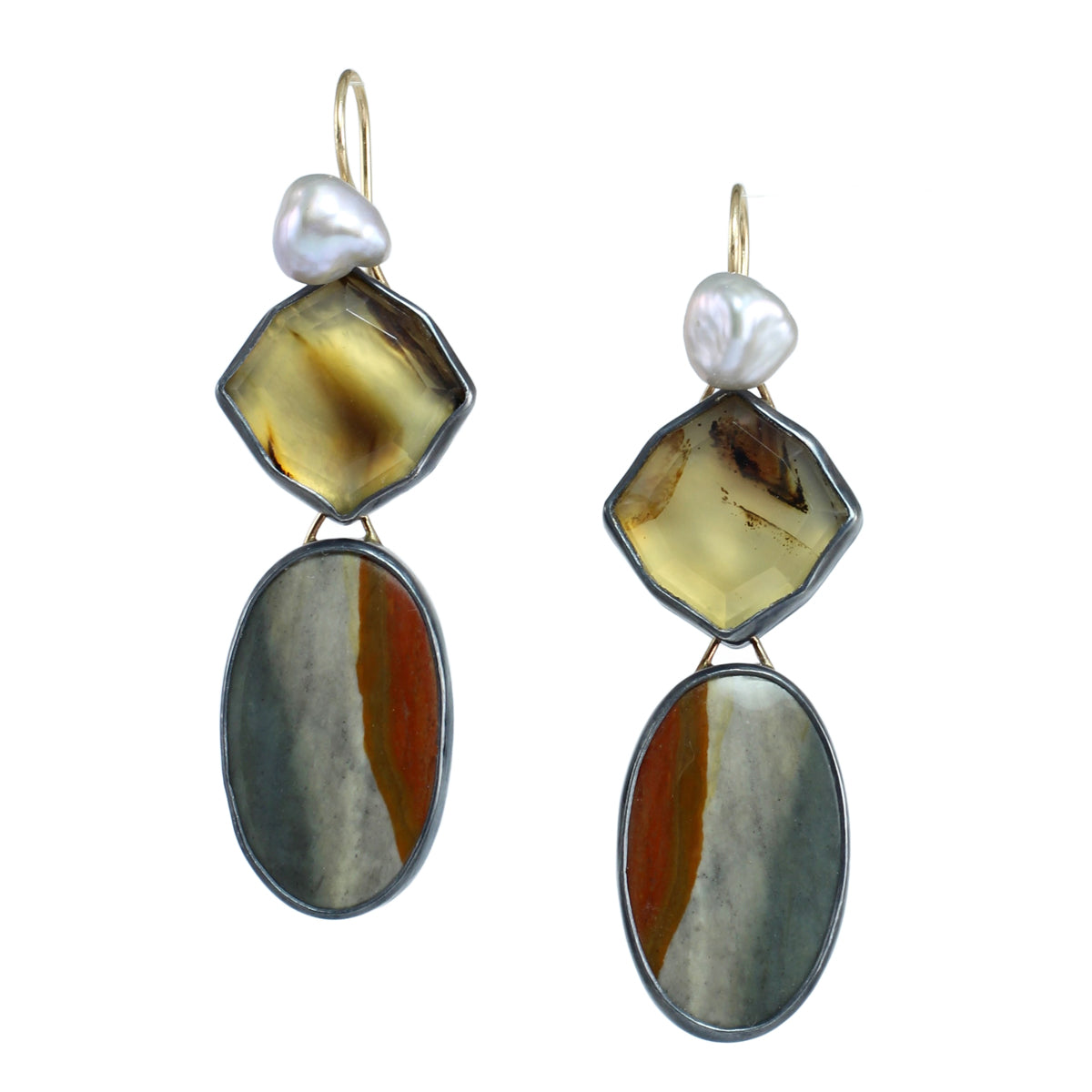 Mix & Match Gemstone Convertible Earrings with 14k Gold