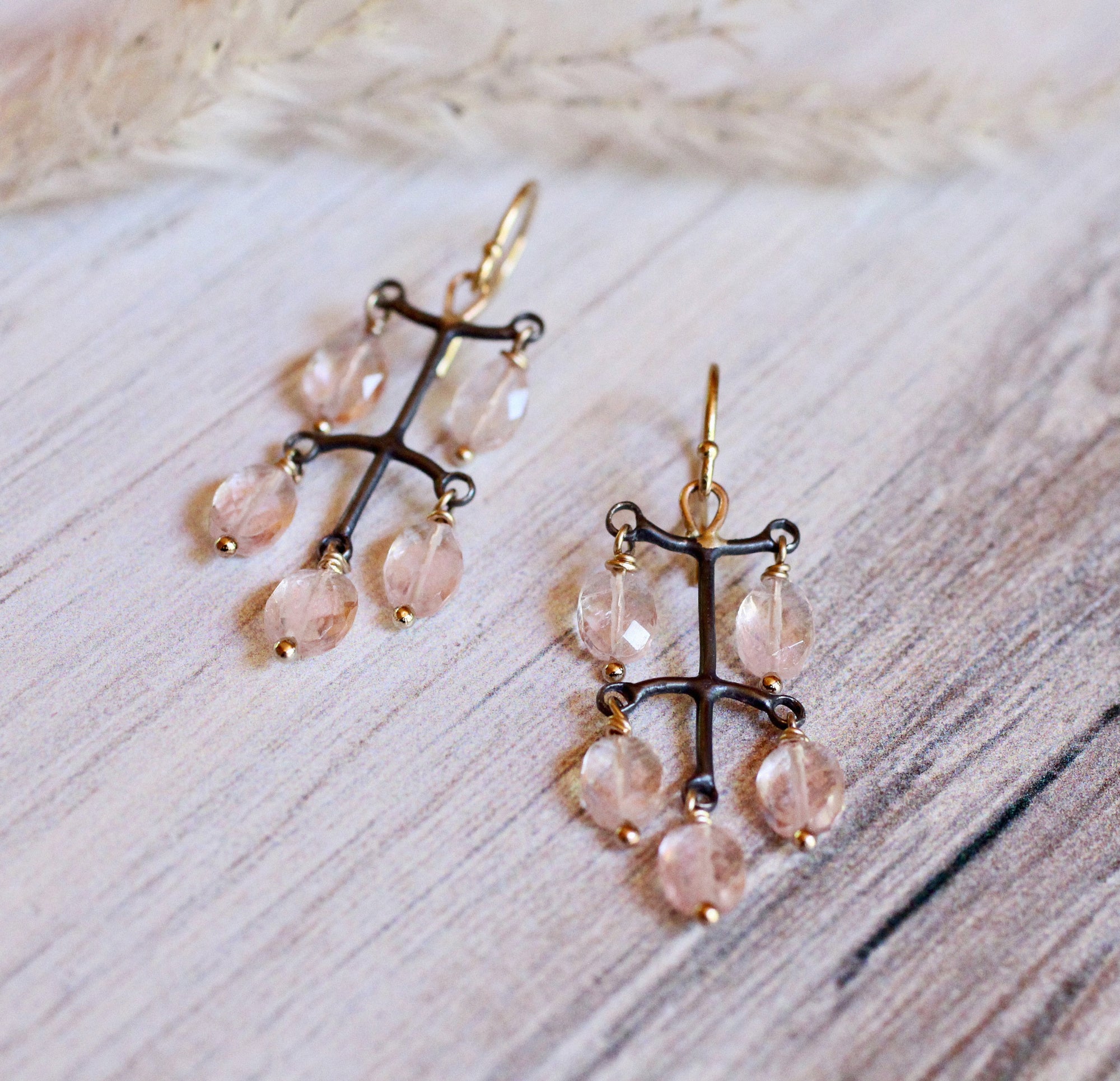 Blushlight Earrings with Morganite & 14k Gold — Limited Edition