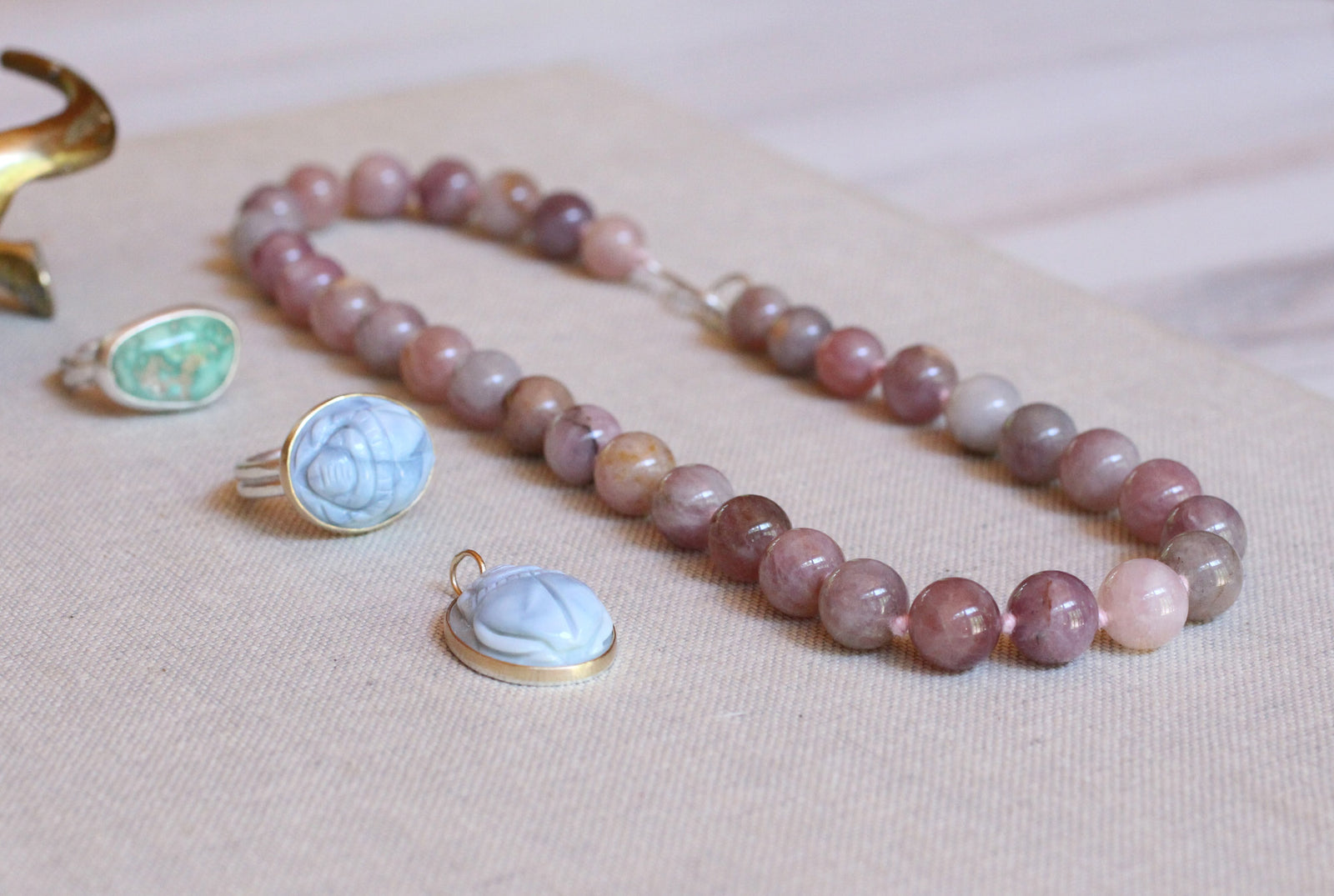 Madagascar Rose Quartz Knotted Necklace