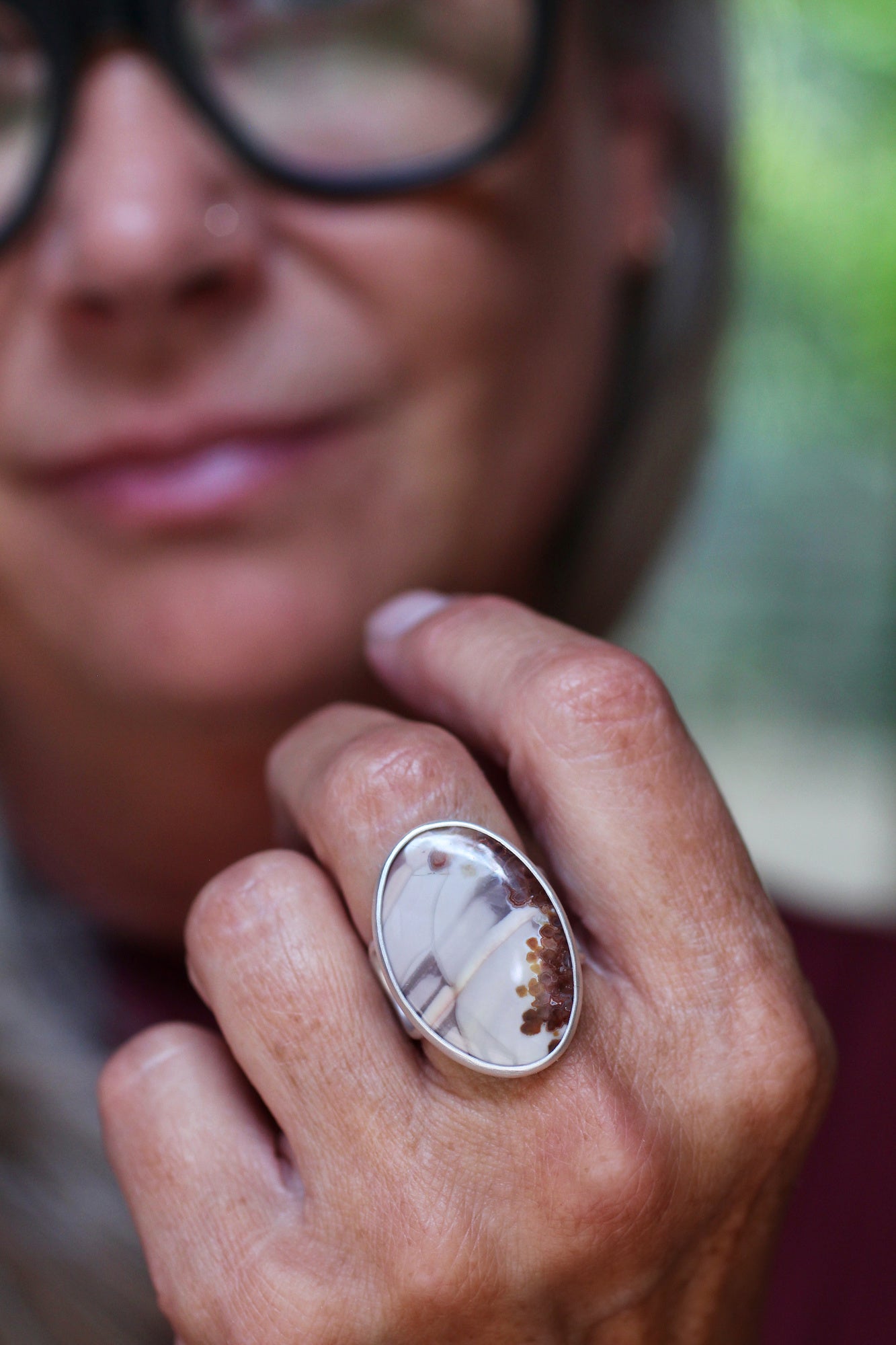 Willow Creek Jasper Ring with Organic Band