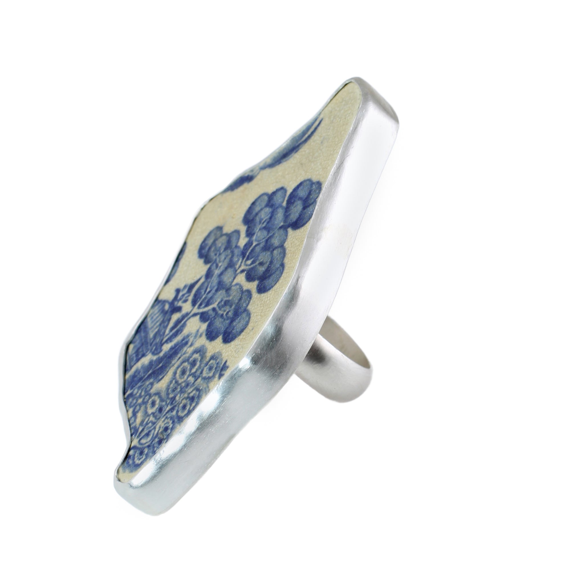 Found Sea Pottery Statement Ring