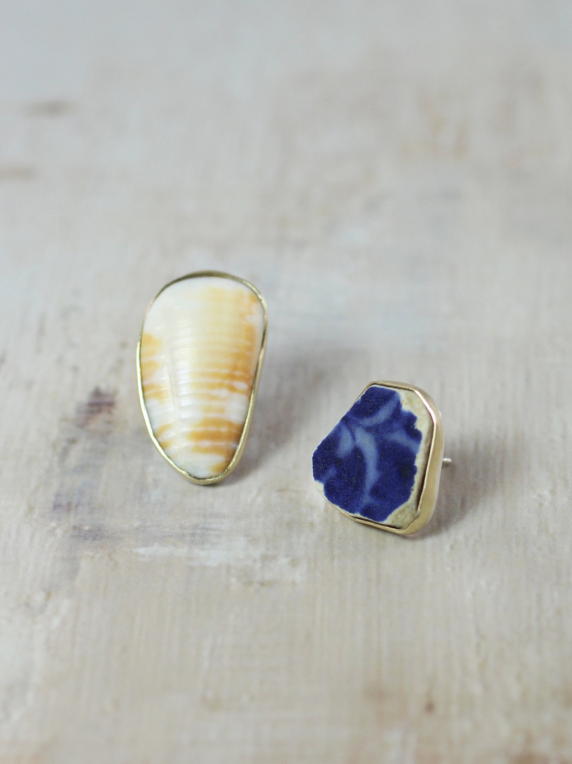 Echos of the Shore Earrings with 14k Gold