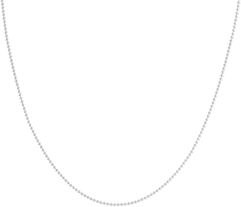 Sterling Silver Beaded Ball Chain Necklace