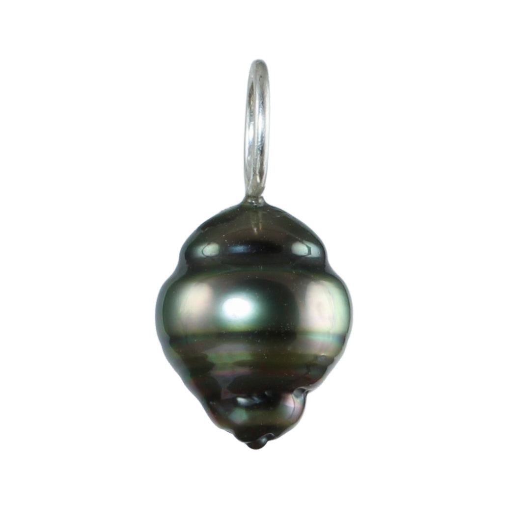 Banded Tahitian Pearl Charm in Silver