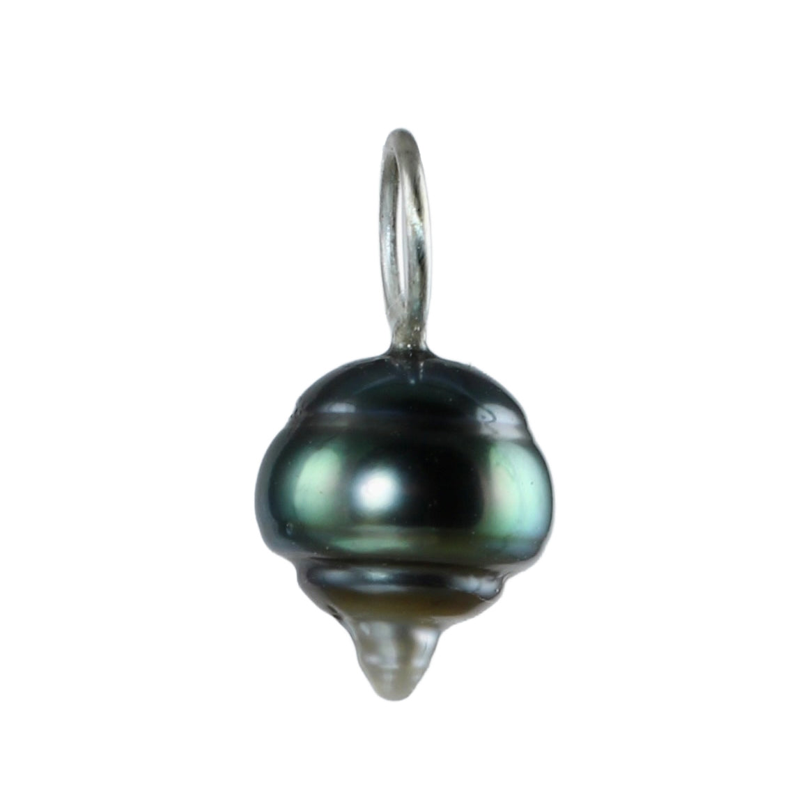 Banded Tahitian Pearl Charm in Silver