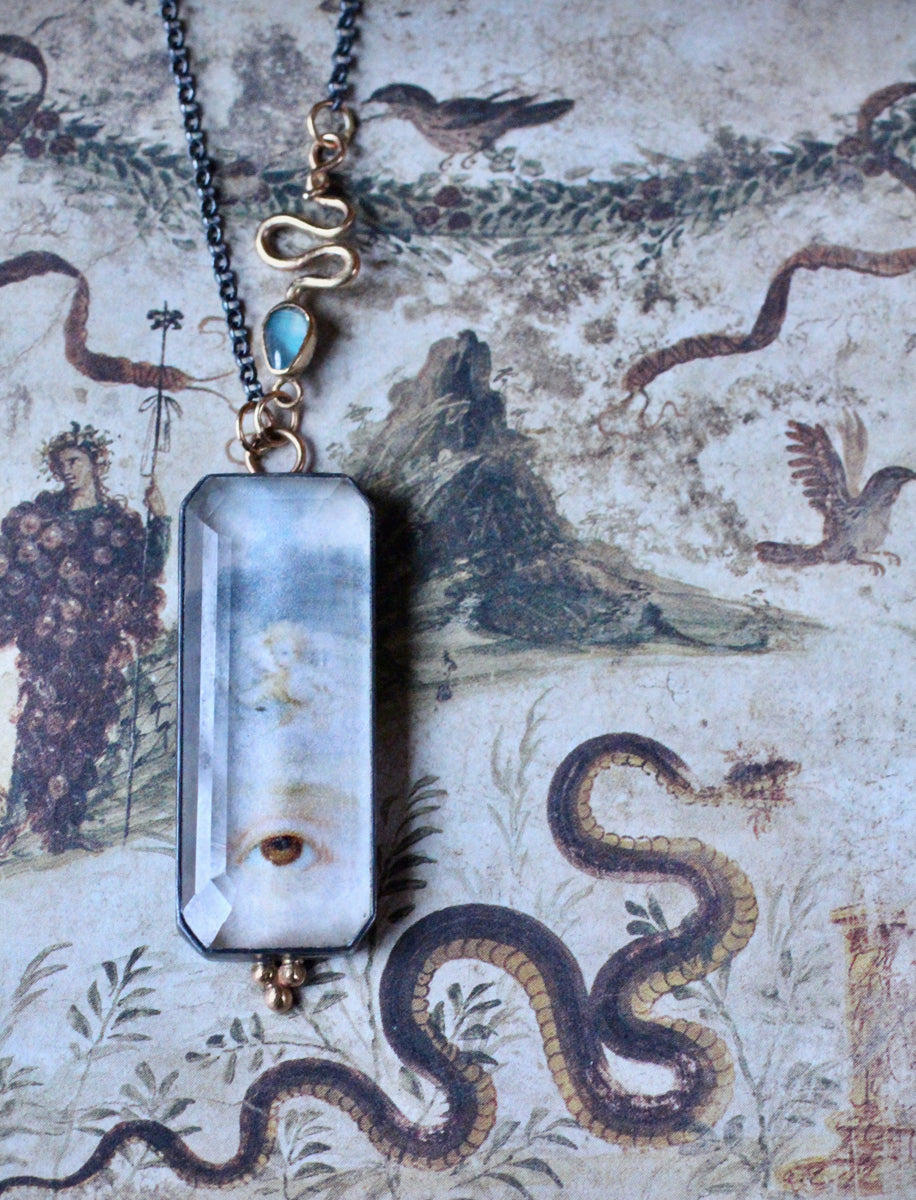 A Meeting of Symbols Necklace with 14k Gold