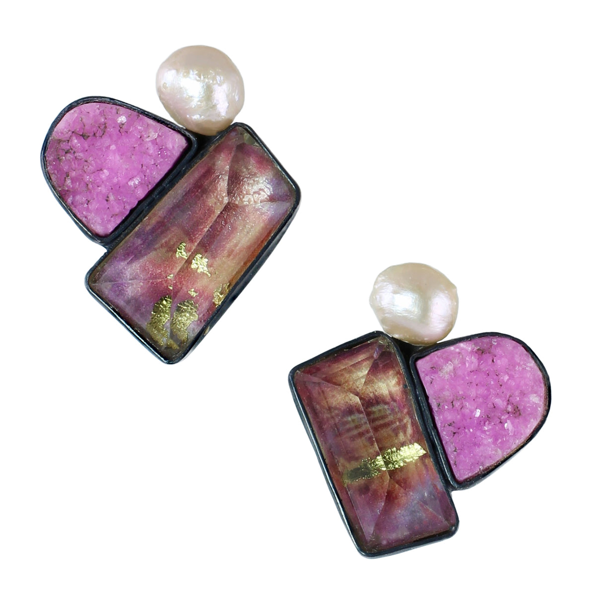 Found + Formed Mixed Gemstone Stud Earrings