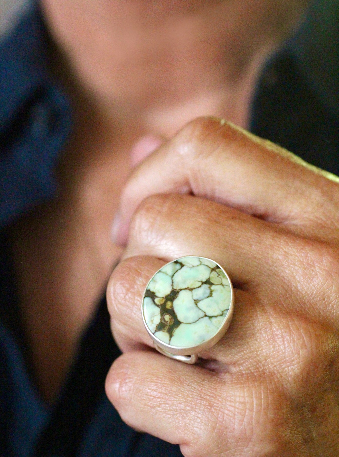 Seven Dwarfs Turquoise Ring with Organic Band