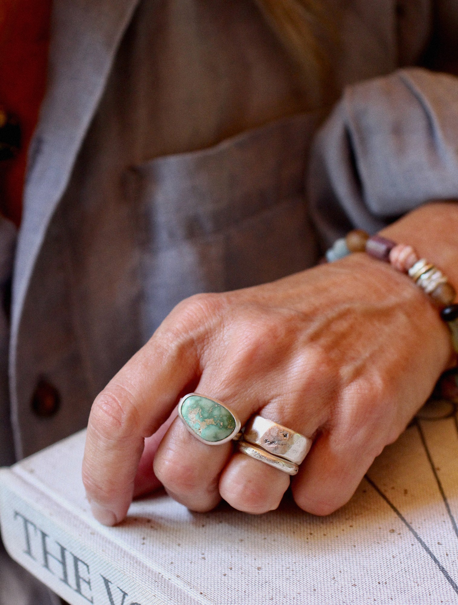 Variscite Ring with Twisted Band
