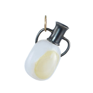 Lace Agate Amphora Vessel Charm with Recycled 14k Gold