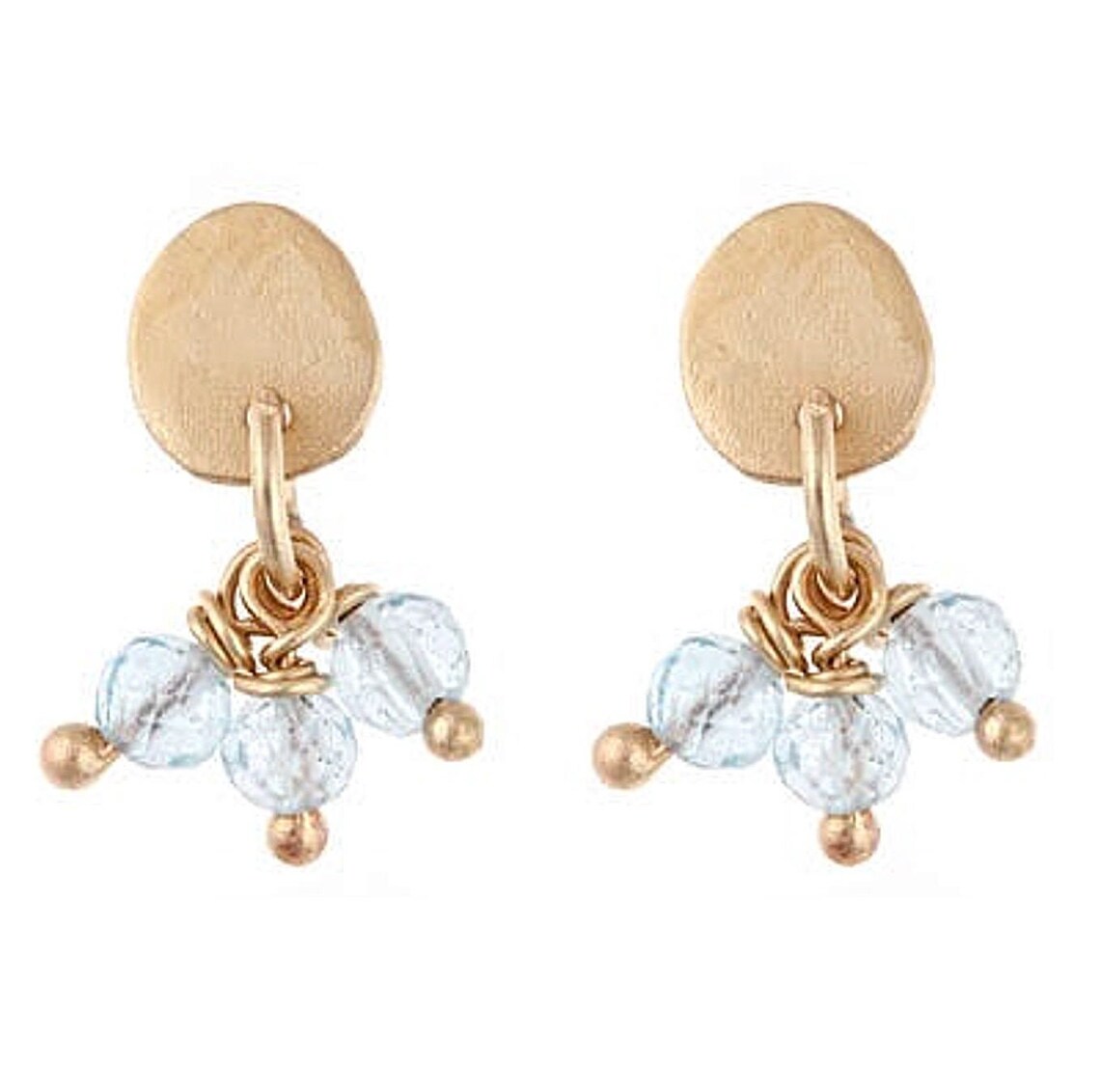 Topaz Pebble Earrings in 14k