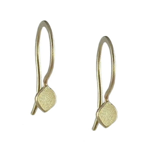 Tiny Lotus Petal Earrings in 14k
